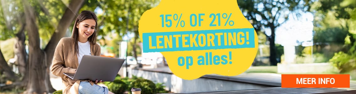 15% of 21% lentekorting op alles!