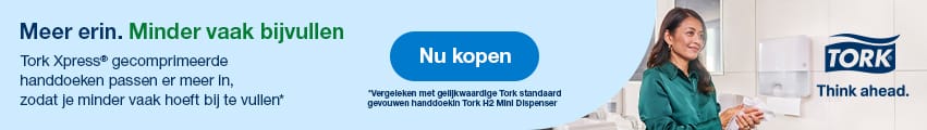 Meer erin. Minder vaak bijvullen - Tork Xpress gecomprimeerde handdoeken passen er meer in, zodat je minder vaak hoeft bij te vullen. Nu kopen