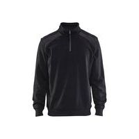 Sweat à col camionneur bicolore de grande taille en noir - Blåkläder