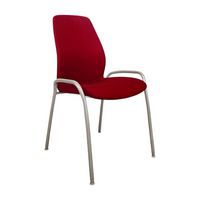 Chaise reconditionnée - Tissu bordeaux - Structure grise