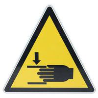 Vierkant waarschuwingsbord - Beknellingsgevaar - Aluminium