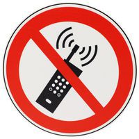 Panneau Interdit d'activer téléphones mobiles - PVC - Manutan Expert