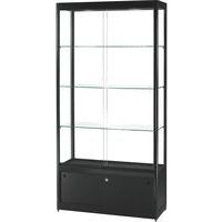Vitrinekast, Onderstel kleur: Zwart, Hoogte: 2000 mm, Breedte: 1000 mm, Diepte: 400 mm, Aantal legborden: 3