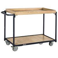 Servante plateau bois avec poignée horizontale - Capacité 250kg - Manutan Expert