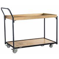 Chariot à plateau bois avec rebord - Capacité 250 kg - Manutan Expert