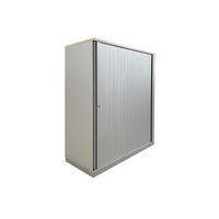 Armoire basse reconditionnée à rideaux grise - Sedus