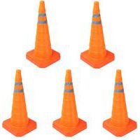 Cône de balisage nylon rétractable 70cm - Lot de 5 - Manutan Expert