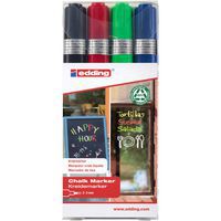Krijtstift Edding E4095 - Set van 4 - Standaardkleuren