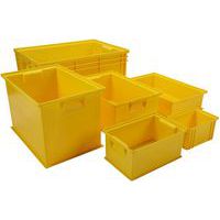Stapelbare bak - geel - lengte 200 tot 630 mm - 3,6 tot 85 liter