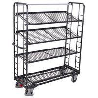 Chariot haut ergonomique 4 plateaux grillagés - Capacités 250 et 400 kg
