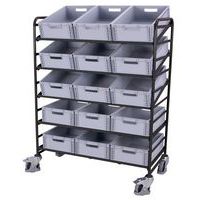 Chariot acier avec bacs norme Europe - Capacité 250 Kg