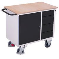 Établi mobile avec 4 tiroirs