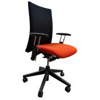 Siège de bureau reconditionné - Assise Orange et dossier Noir