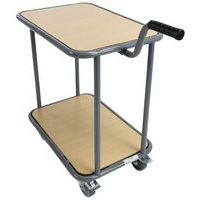 Rolwagen met 2 houten plateaus - Draagvermogen 200 kg - Manutan Expert