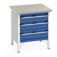 Werkbank linoleum Cubio - 3 laden - B 750mm - Bott