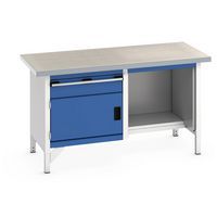 Werkbank linoleum Cubio - 1 deur - 1 lade - B 1500 mm - Bott