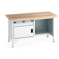 Werkbank beuken Cubio - 1 deur - 1 lade - B 1500 mm - Bott