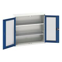 Hoge kast Verso 1050x350x1000mm met raamdeur en 2 legborden - BOTT