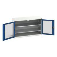 Hoge kast Verso 1300x550x800mm met raamdeur en 2 legborden - BOTT