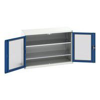 Hoge kast Verso 1300x550x900mm met raamdeur en 2 legborden - BOTT