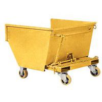 Zelfkantelende, lage GS-kiepcontainer 200 tot 1000 l - Op wielen