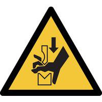 Pictogram Waarschuwing: mogelijke beklemming in persbank