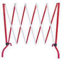 Uittrekbaar terreinhek, Productgewicht: 8.2 kg, Lengte: 2 m, Kleur: Rood/wit