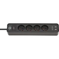 Stekkerdoos Ecolor met 4 stopcontacten + 2 USB-aansluitingen met schakelaar - Brennenstuhl