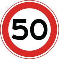 Panneau de signalisation - A1 - Vitesse limitée à 50 km/h