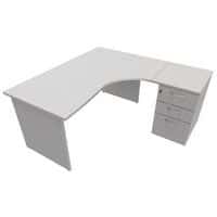 Compact bureau met ladeblok - Onderstel met wangen - Grijs - Manutan Expert