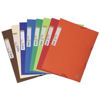 Mappen met elastiek, gerecylced karton, 3 tabbladen, Forever, A4 - Diverse kleuren - Pakket van 25