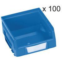 Set van 100 stapelbakken Kangourou - Lengte 103 mm - 0,7 L - Manutan