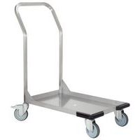 Plateauwagen rvs met 1 vaste duwbeugel - Laadvermogen 120 kg