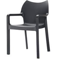 Stapelbare stoel met armleuningen DIVA / Zwart