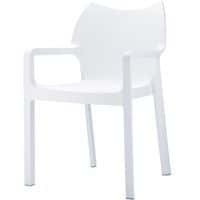 Stapelbare stoel DIVA met armleuningen / Wit