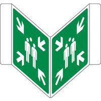 Evacuatiebord - Verzamelpunt (in V-vorm) - Aluminium