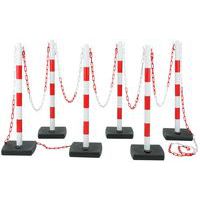 Paal met ketting: set met 6 poten + ketting - Pvc - Op sokkel