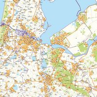 Administratieve kaart van Nederland, magnetisch, 130x110 cm