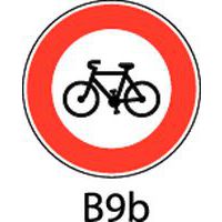 Signaalbord - B9b - Verboden toegang voor bestuurders van fietsen
