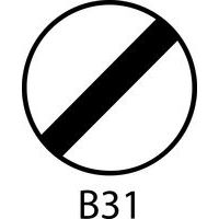 Signaalbord - B31 - Einde van alle plaatselijke verbodsbepalingen opgelegd aan de voertuigen in beweging.