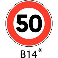 Signaalbord - B14 - Snelheidsbeperking te bepalen