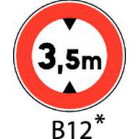 Signaalbord - B12 - Te bepalen maximumhoogte