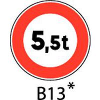 Panneau de signalisation - B13 - Poids maximum à préciser