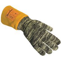 Hittebestendige handschoenen tot 100 °C, Materiaal: Leer, Handschoen maat: 10, Kleur: Zwart