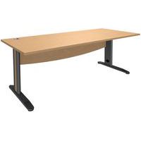 Bureau droit Quatuor pieds métal T.1315, Type de piétement: En L, Largeur hors tout: 180 cm