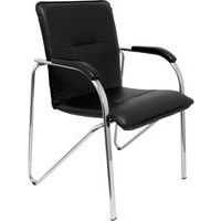 Bezoekersstoel Balsa imitatieleer verchroomd frame - Piqueras y Crespo