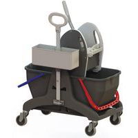 Rolemmer 2 x 15 l met accessoiresbakje  - Pers en handgreep aan de zijkant - Manutan