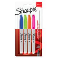 Set van 4 permanente markeerstiften Sharpie Fine - Diverse vrolijke kleuren - Sharpie®