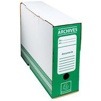 Archiefdoos golfkarton rug 100mm 25x34cm (vlak geleverd) - Exacompta