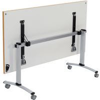 Mobiele tafel met inklapbaar, rechthoekig blad - Lichtgrijs